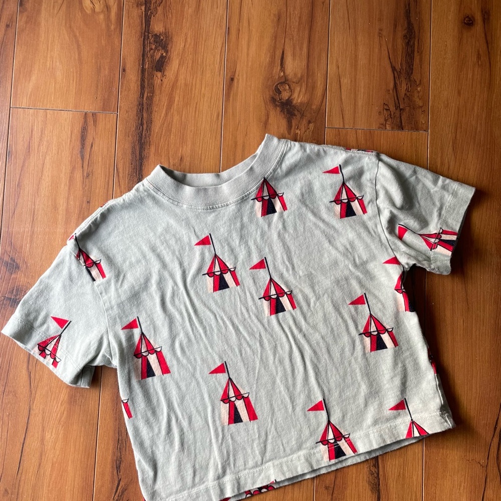Hanna Andersson Red and Gray Circus Tent Tee